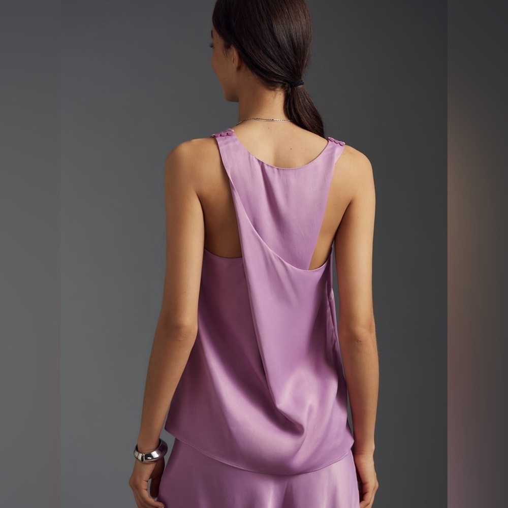NWT! By Anthropologie Raspberry Slinky Racerback Tank Top - Size Small 🦖 - Picture 3 of 6